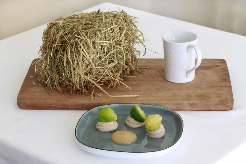 Carré de porcelet en croûte de foin, purée de châtaigne fumée — Restaurant Le Pastel Toulon